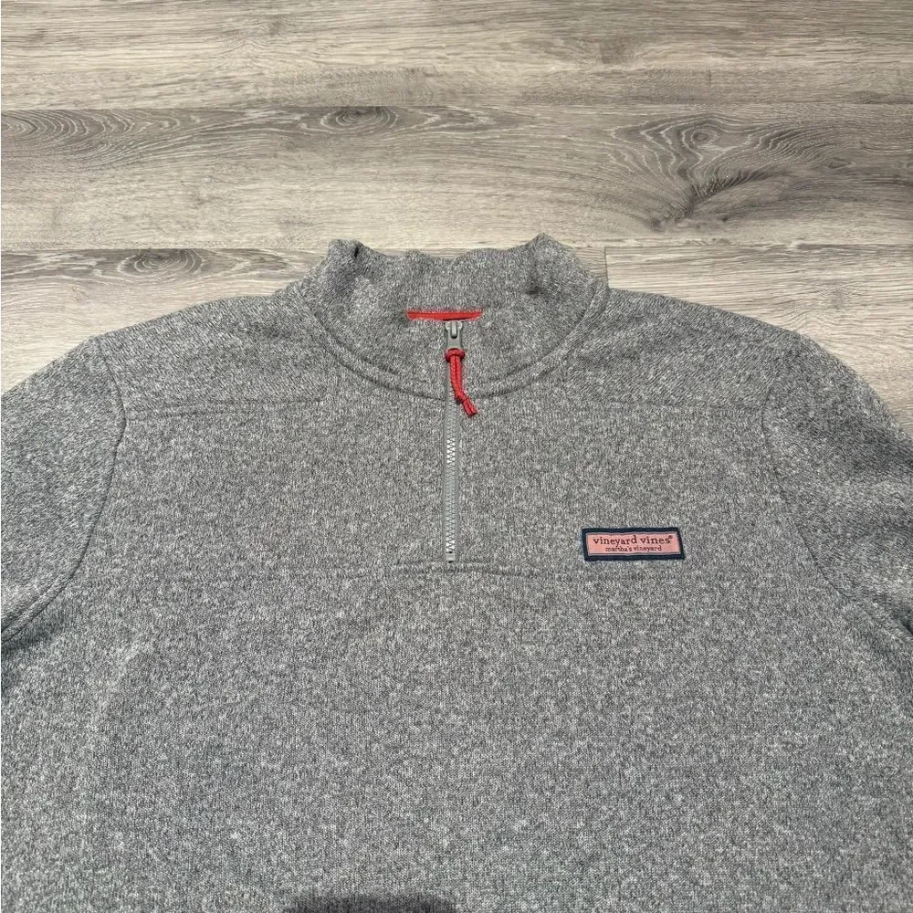 Vineyard Vines Gray Shep Shirt 1/4 Zip Pullover Sweater